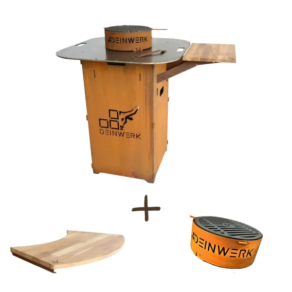 Zestaw Grill Steckfass + Nadstawka + Deska do grilla